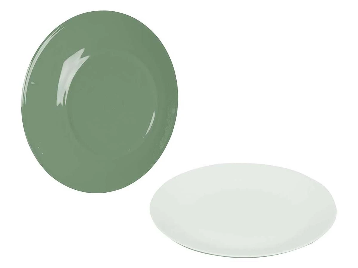 Bo-Camp Two-Tone Set Van 4 Ontbijtborden - Green 3 Bo-Camp Two-Tone Set Van 4 Ontbijtborden - Green