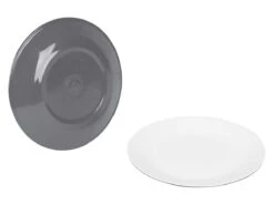 Bo-Camp Two-Tone Set Van 4 Ontbijtborden - Grey