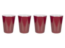 Bo-Camp Two-Tone Set Van 4 Melamine Bekers - Red