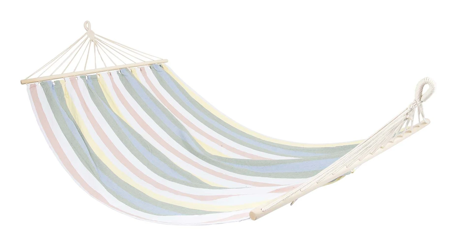 Bo-Camp Pastel Auvillar XL Hangmat Met Spreidstok 3 Bo-Camp Pastel Auvillar XL Hangmat Met Spreidstok