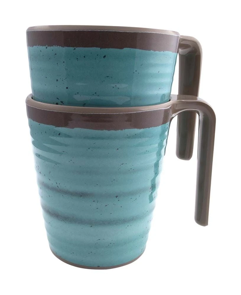 Bo-Camp Halo L Set Van 4 Melamine Mokken - Aqua 5 Bo-Camp Halo L Set Van 4 Melamine Mokken - Aqua - Afbeelding 3