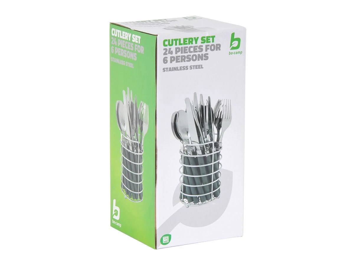 Bo-Camp Bestekset In Mandje - Grey 6 Bo-Camp Bestekset In Mandje - Grey - Afbeelding 4