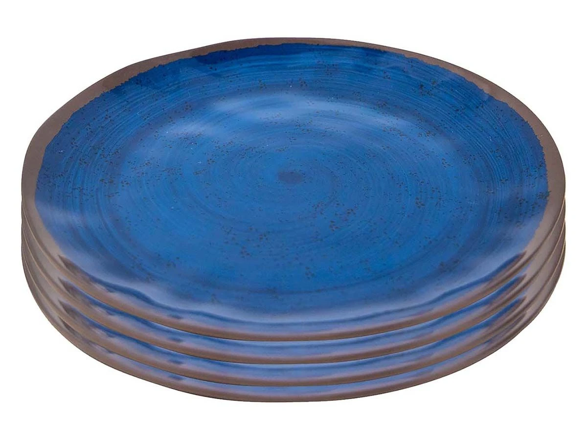 Bo-Camp Halo Set Van 4 Melamine Dinerborden - Blue 3 Bo-Camp Halo Set Van 4 Melamine Dinerborden - Blue