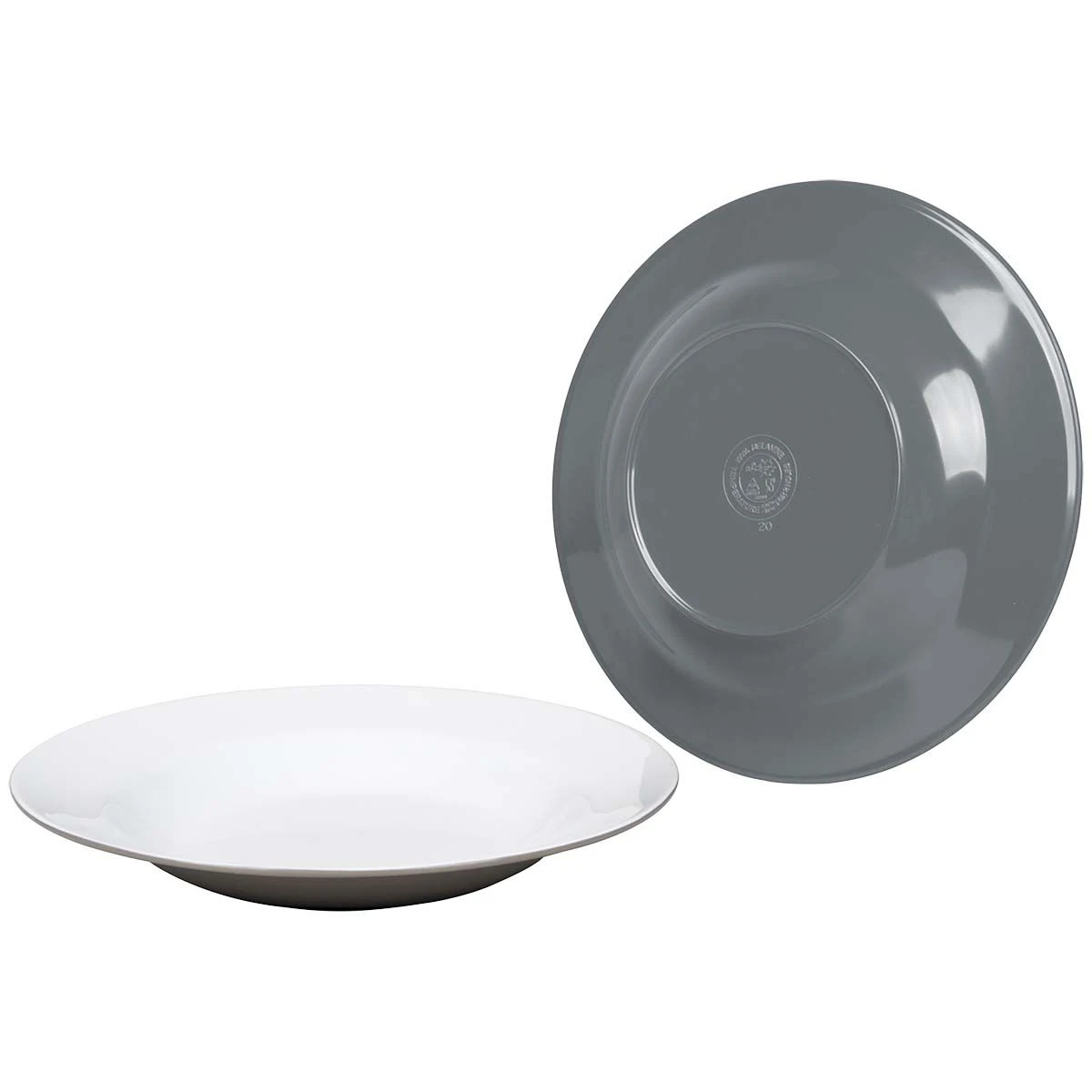 Bo-Camp Two-Tone Set Van 4 Melamine Diepe Borden - Grey 4 Bo-Camp Two-Tone Set Van 4 Melamine Diepe Borden - Grey - Afbeelding 2